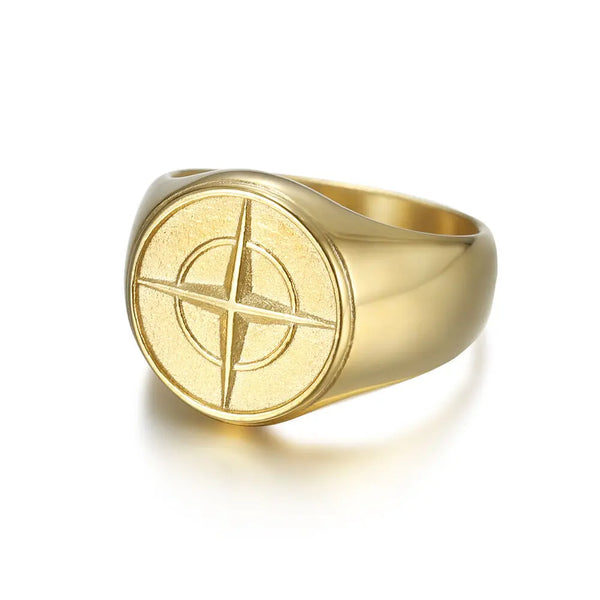 Nautical North Star Signet Ring