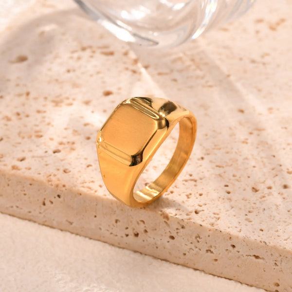 Bold Square Signet Ring Band